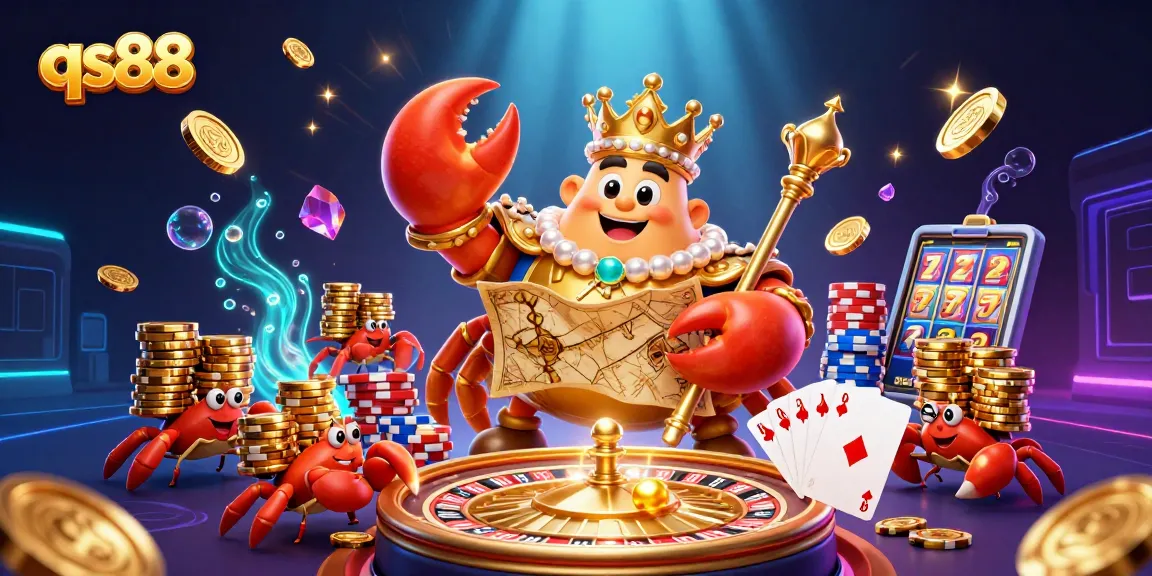 Experience thrilling gameplay with qs88's golden crab emperor in an immersive casino scene.