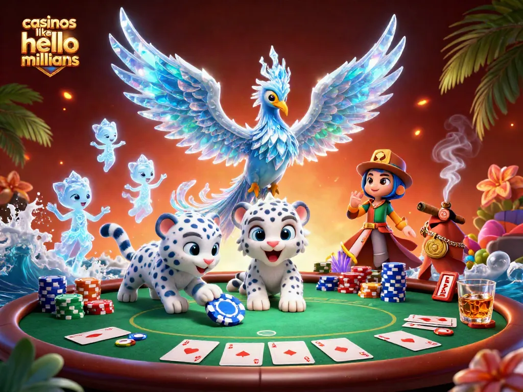 Win big at casinos like hello millions with a vibrant 3D illustration showcasing dynamic gaming elements.