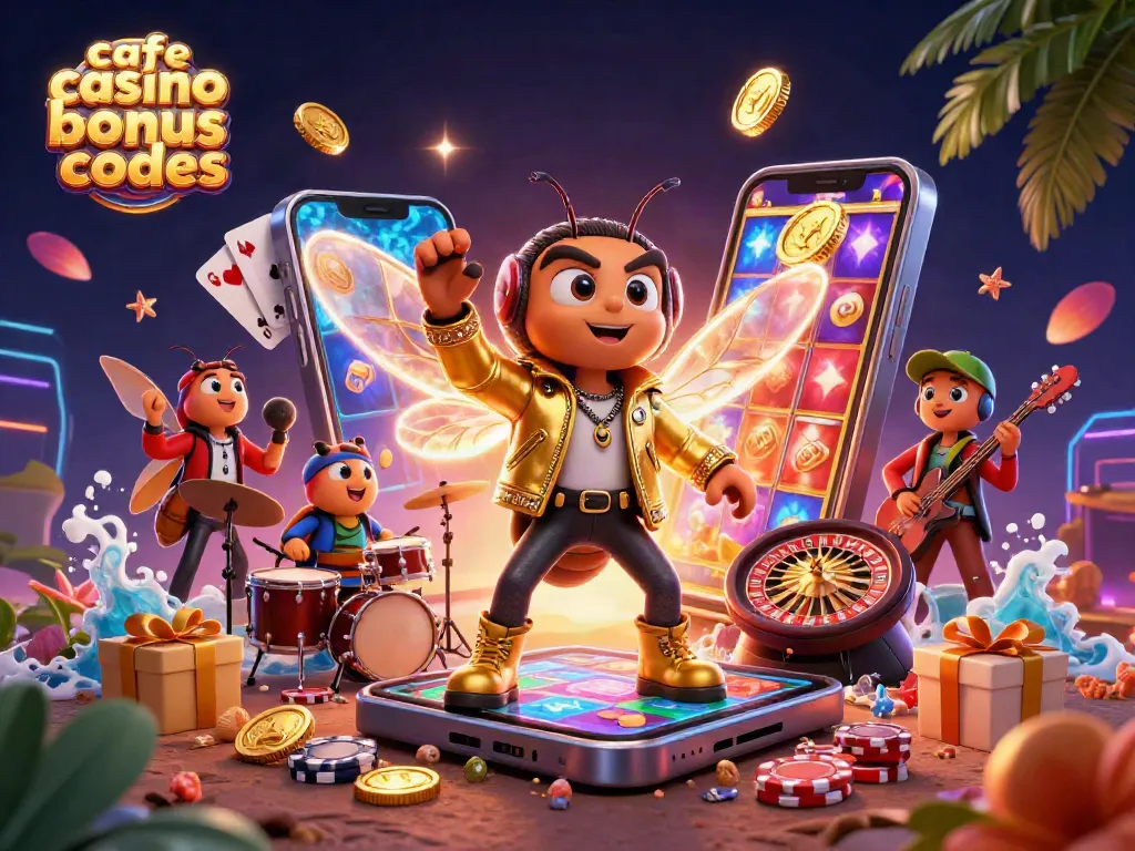 Experience the excitement of cafe casino bonus codes with a vibrant rock star scene!