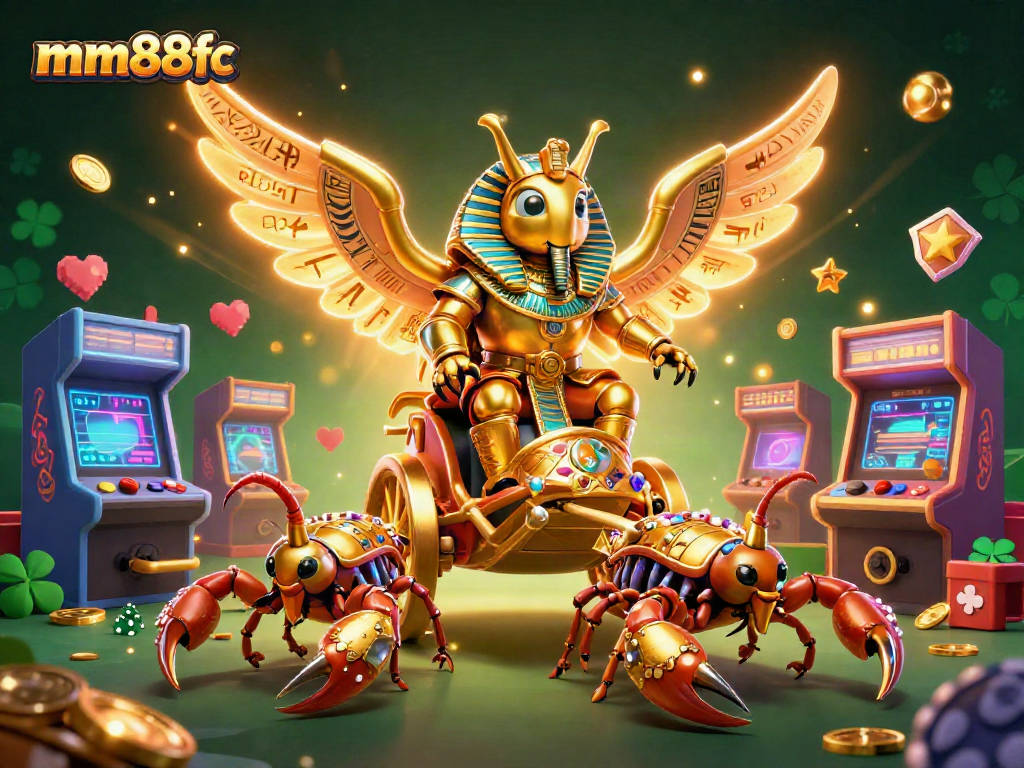 Experience winning with mm88fc in a vibrant casino adventure featuring a golden scarab beetle!