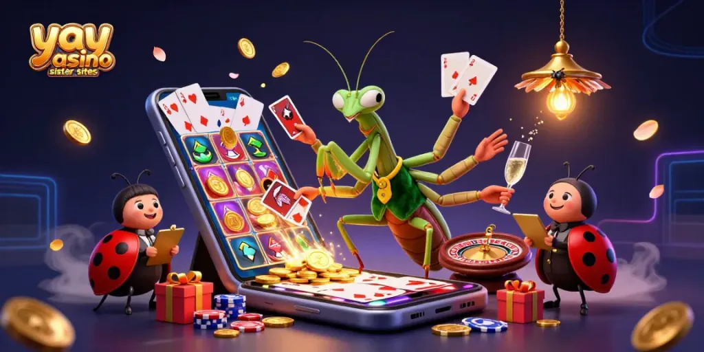 Experience exciting gameplay at yay casino sister sites with vibrant characters in a colorful casino scene.