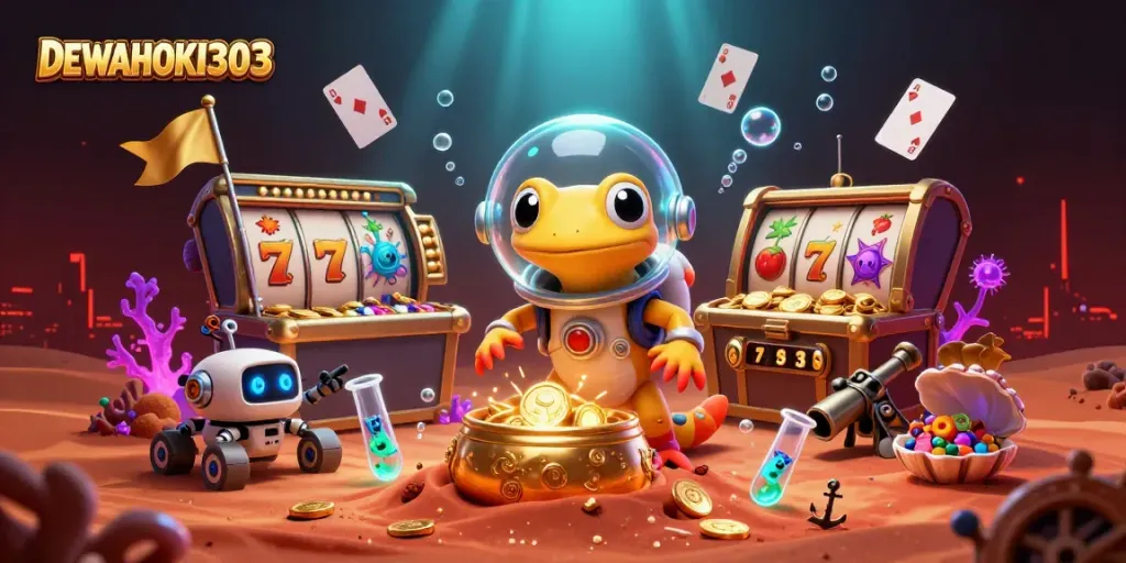 DEWAHOKI303 menyajikan kasino emas di Mars dengan simbol slot, memikat para pemain!