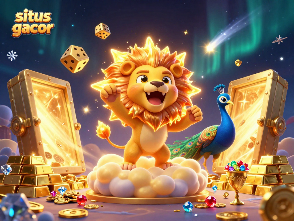Menangkan jackpot di situs slot gacor dengan simbol permainan yang bersinar dan dadu emas.