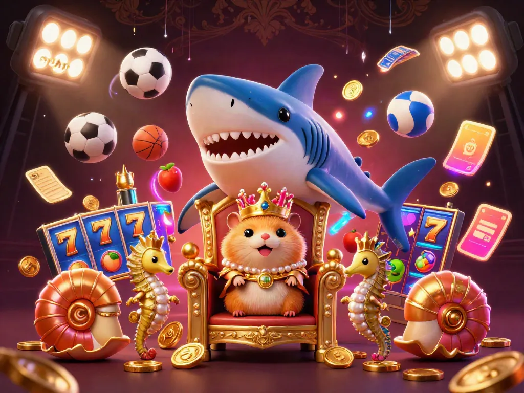 Spin the reels for thrilling slots adventures with a golden hamster king amidst dynamic casino elements.