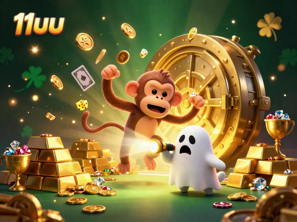 Engage in thrilling casino adventures at 11uu as a mischievous monkey juggles treasures amidst a haunted ambiance.