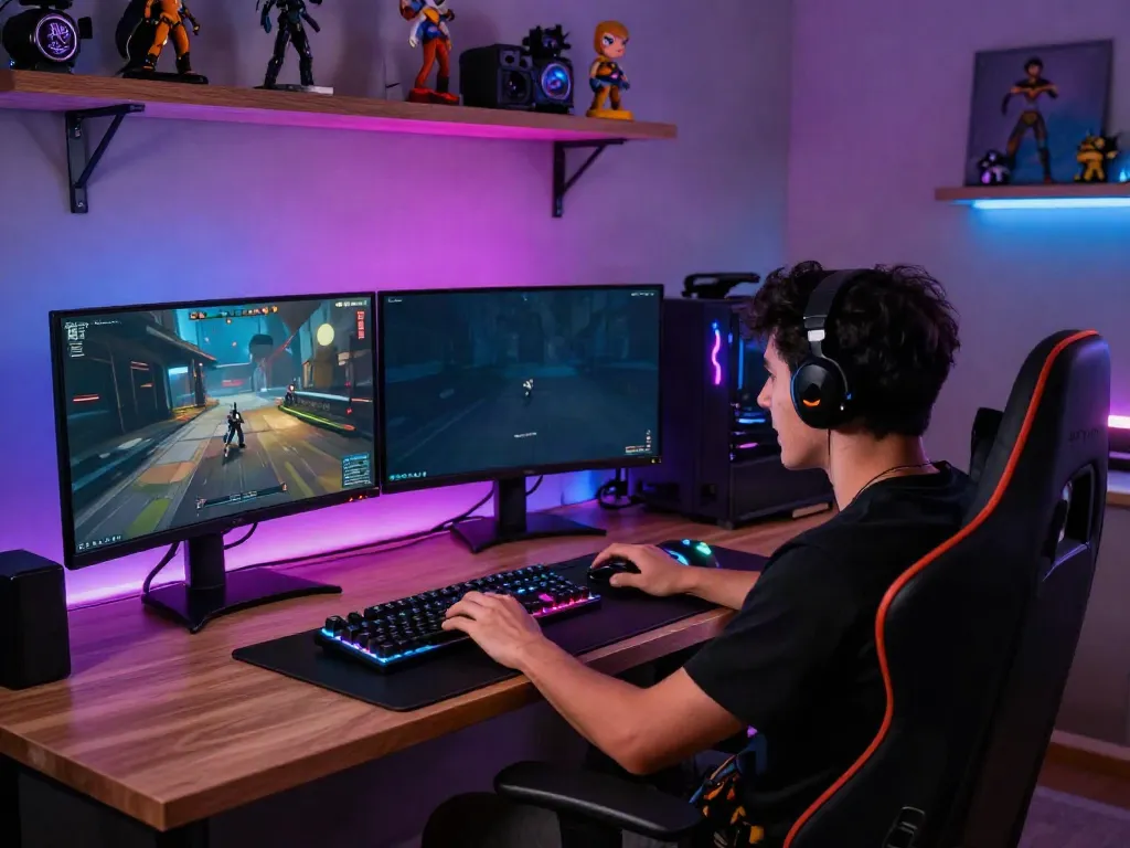Exciting Batman138 gaming setup, showing immersive gameplay with multiple screens.