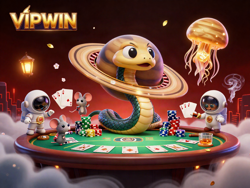 Experience the excitement of VIPWIN with a 3D scene of cosmic casino fun!