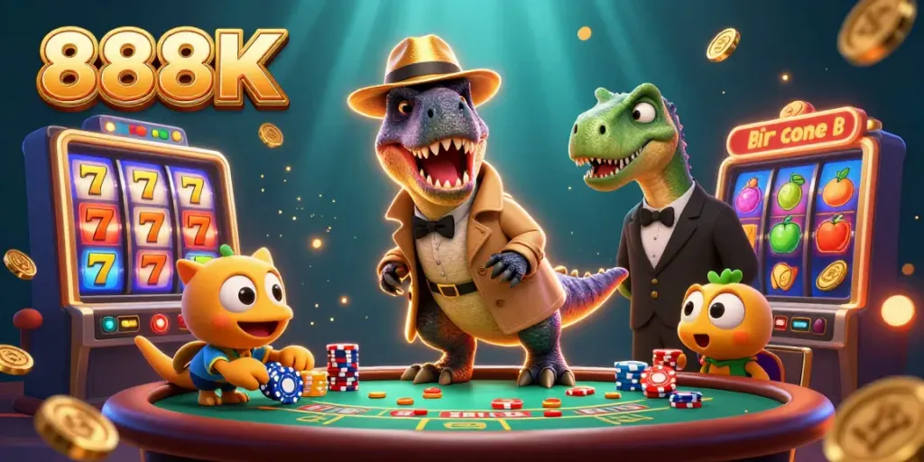 Experience big wins at 888K with a thrilling blackjack scene filled with excitement and rich casino elements.