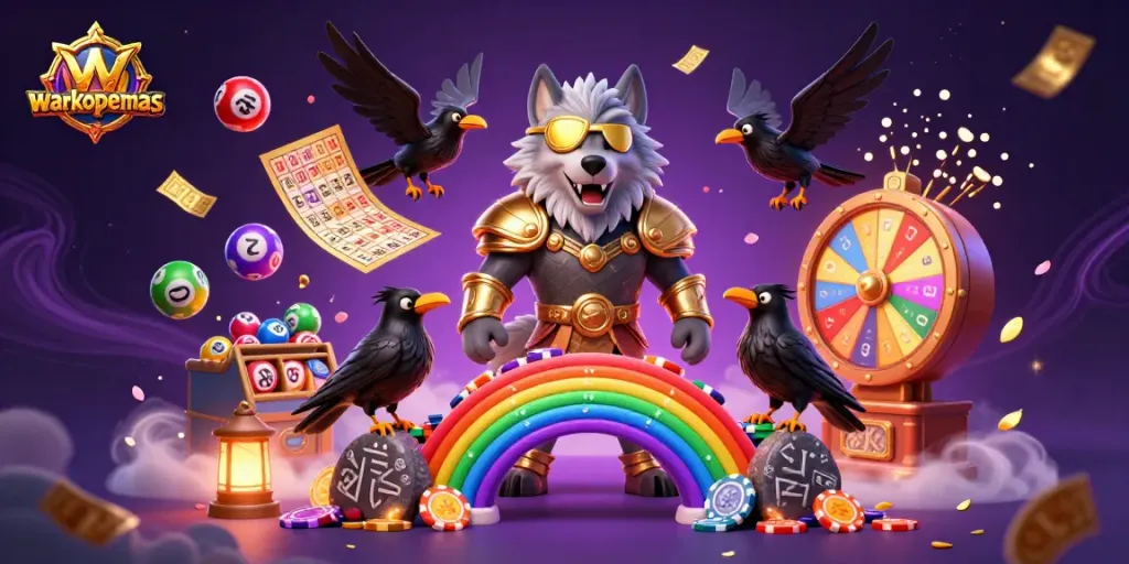 Menangkan permainan di warkopemas dengan slot, roda keberuntungan, dan bola lotere yang berputar meriah.