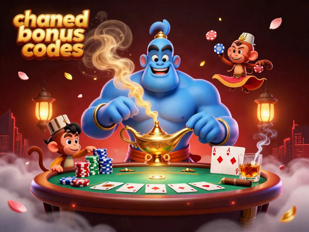 Spin for fun with chanced casino bonus codes in this vibrant, magical 3D casino scene.