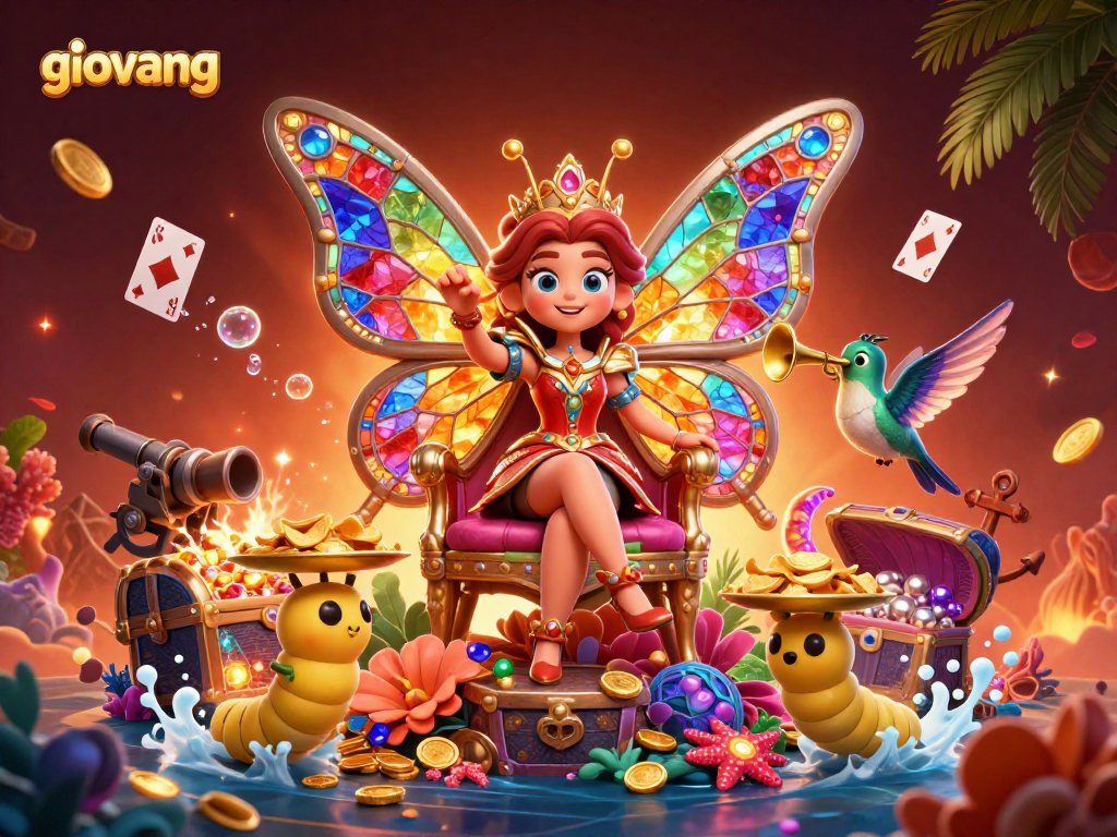 Bet on giovang's thrilling games with colorful characters and vibrant casino details in 3D.