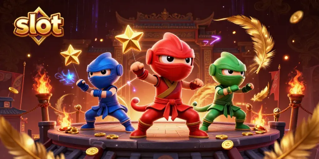 Menangkan slot dengan strategis, tim ninja chameleon tampil epik di latar kasino penuh warna.