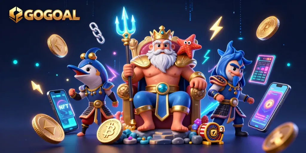 Engage in gaming with LGOGOAL, featuring Neptune and dynamic slot game elements.