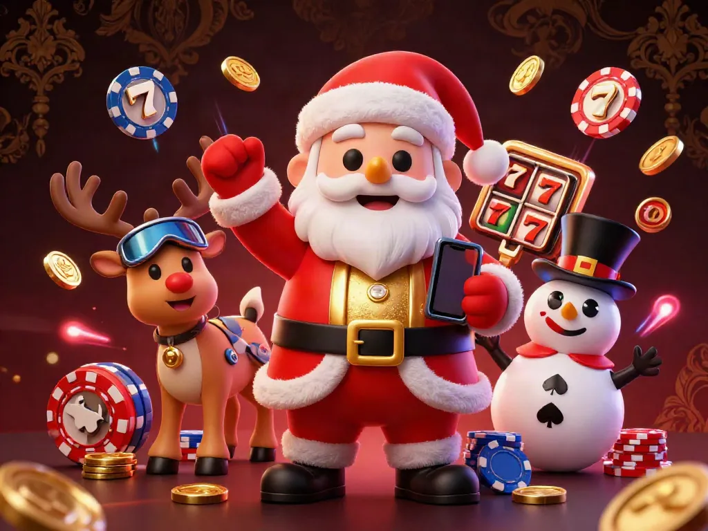 Enjoy dynamic gameplay with Aussie casino online featuring a festive Santa and whimsical characters.