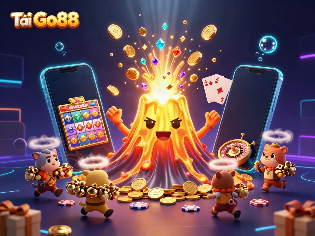 Tải Go88 and win big with golden erupting volcano and treasure-filled adventure.