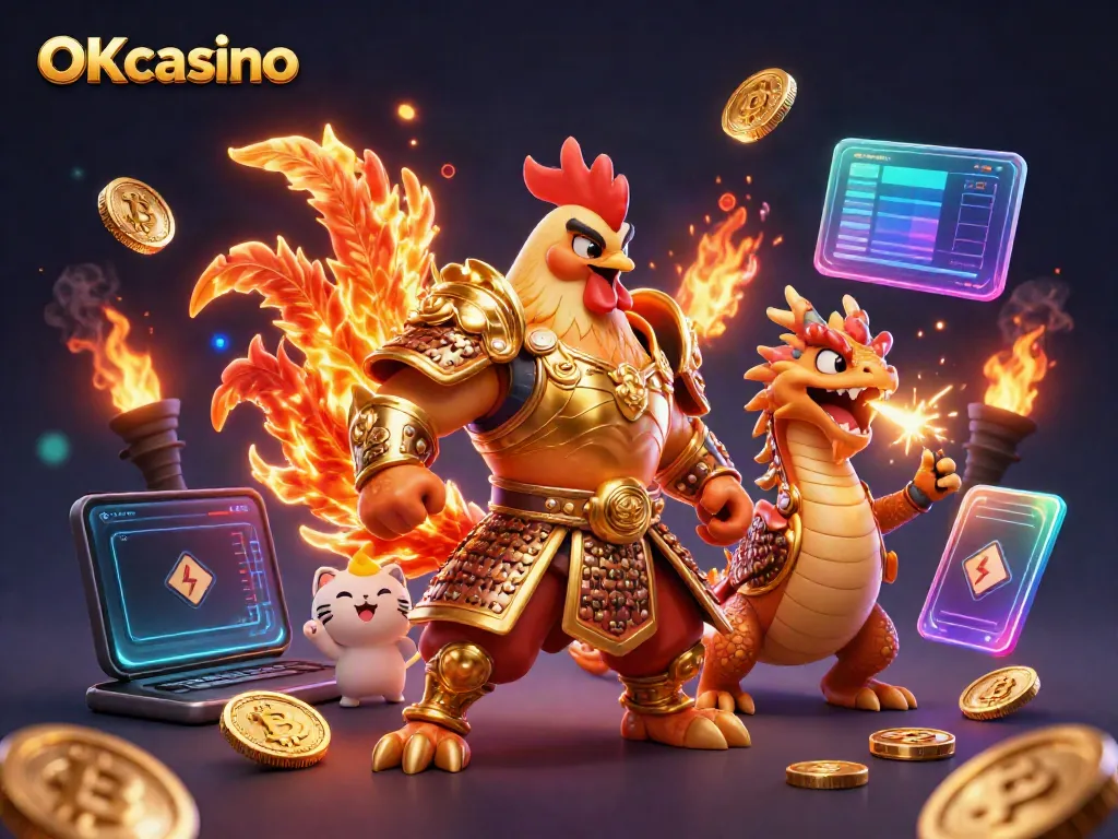 สนุกสนานกับ OKcasino โดยมีไก่ชนสุดพลังและมังกรช่วยเสริมในโลกของคาสิโนออนไลน์