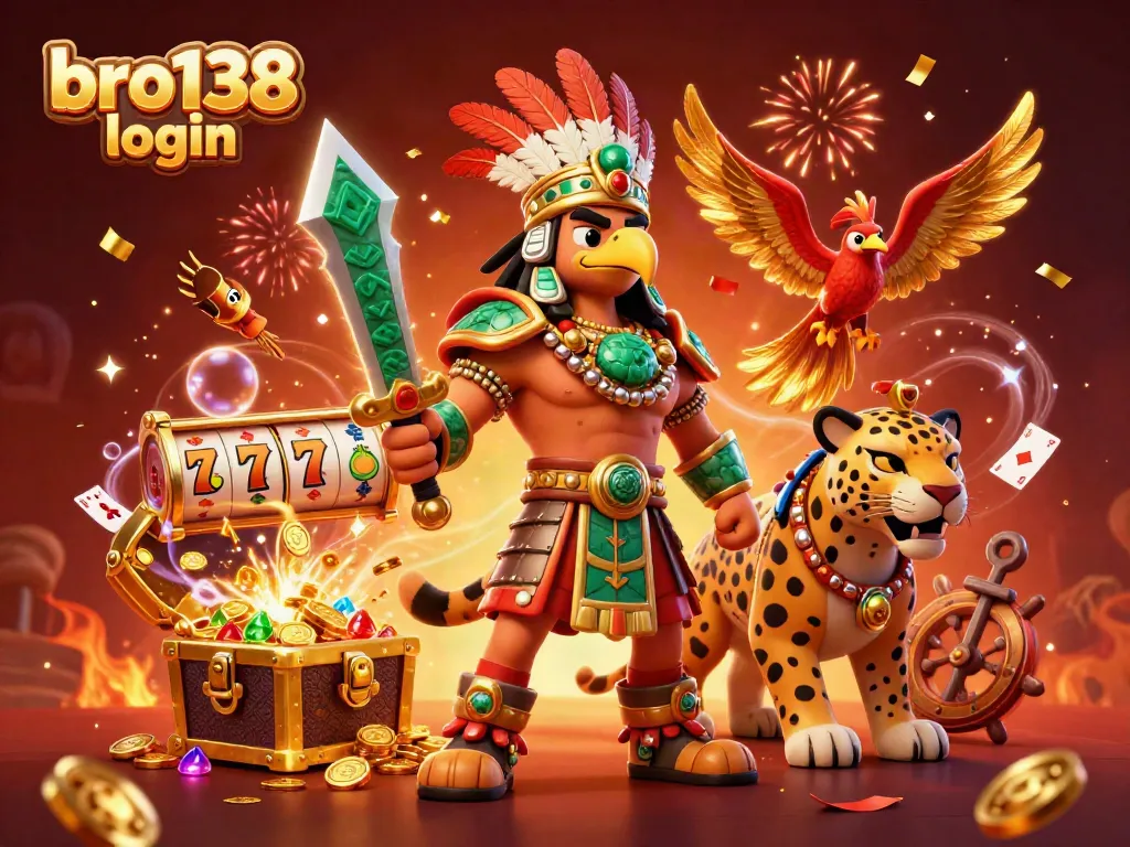 Join the excitement with bro138 login at this vibrant casino scene featuring dynamic slot elements and characters.