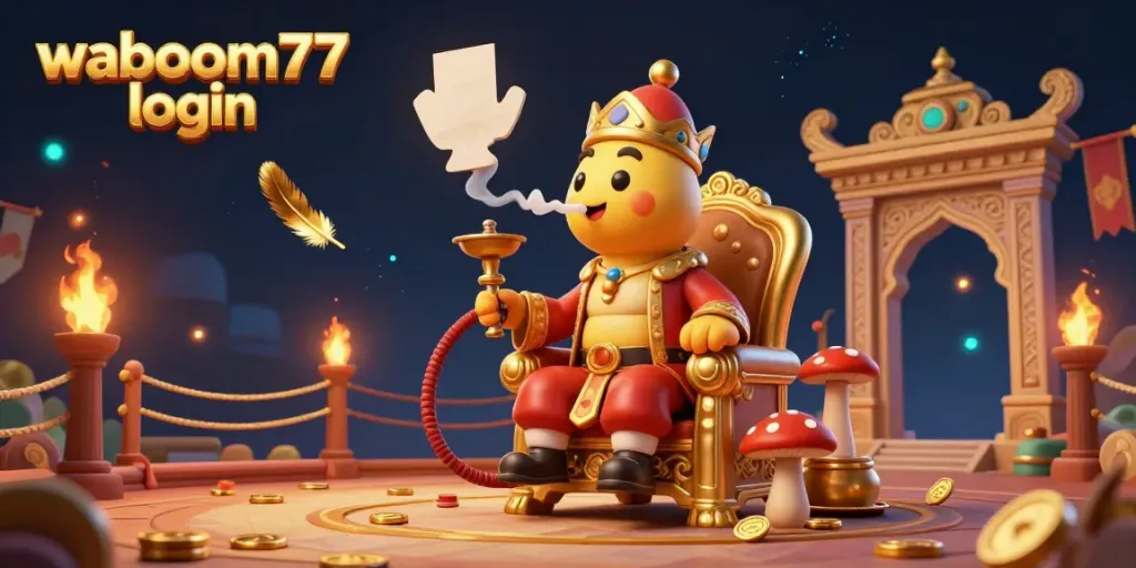 Experience the magic of waboom77 login with a vibrant, detailed casino scene featuring action and excitement.