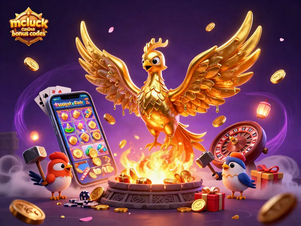 Engage with mcluck casino bonus codes through an enchanting casino-themed 3D illustration