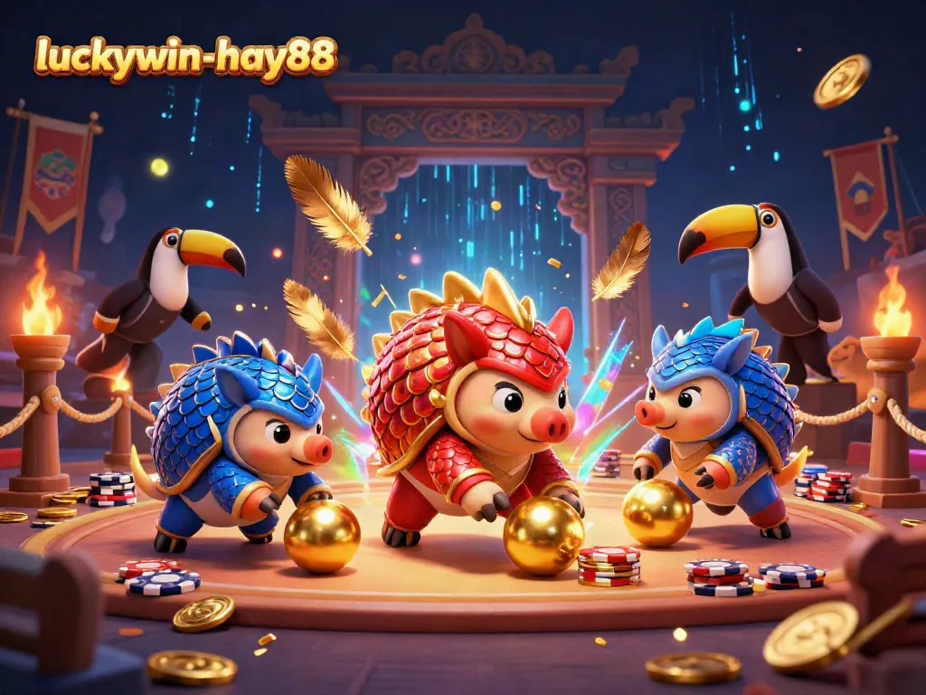 Engage in thrilling action at luckywin-hay88 with pangolins bowling through poker chips.