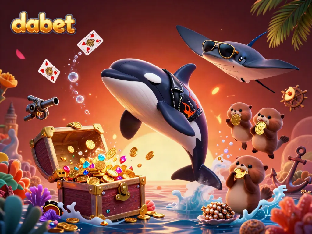 Engage with dabet's thrilling experience featuring vibrant casino-themed characters and elements.